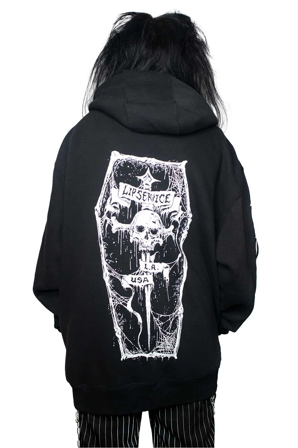Lip Service Dagger Coffin Zip Hoodie - Image 2