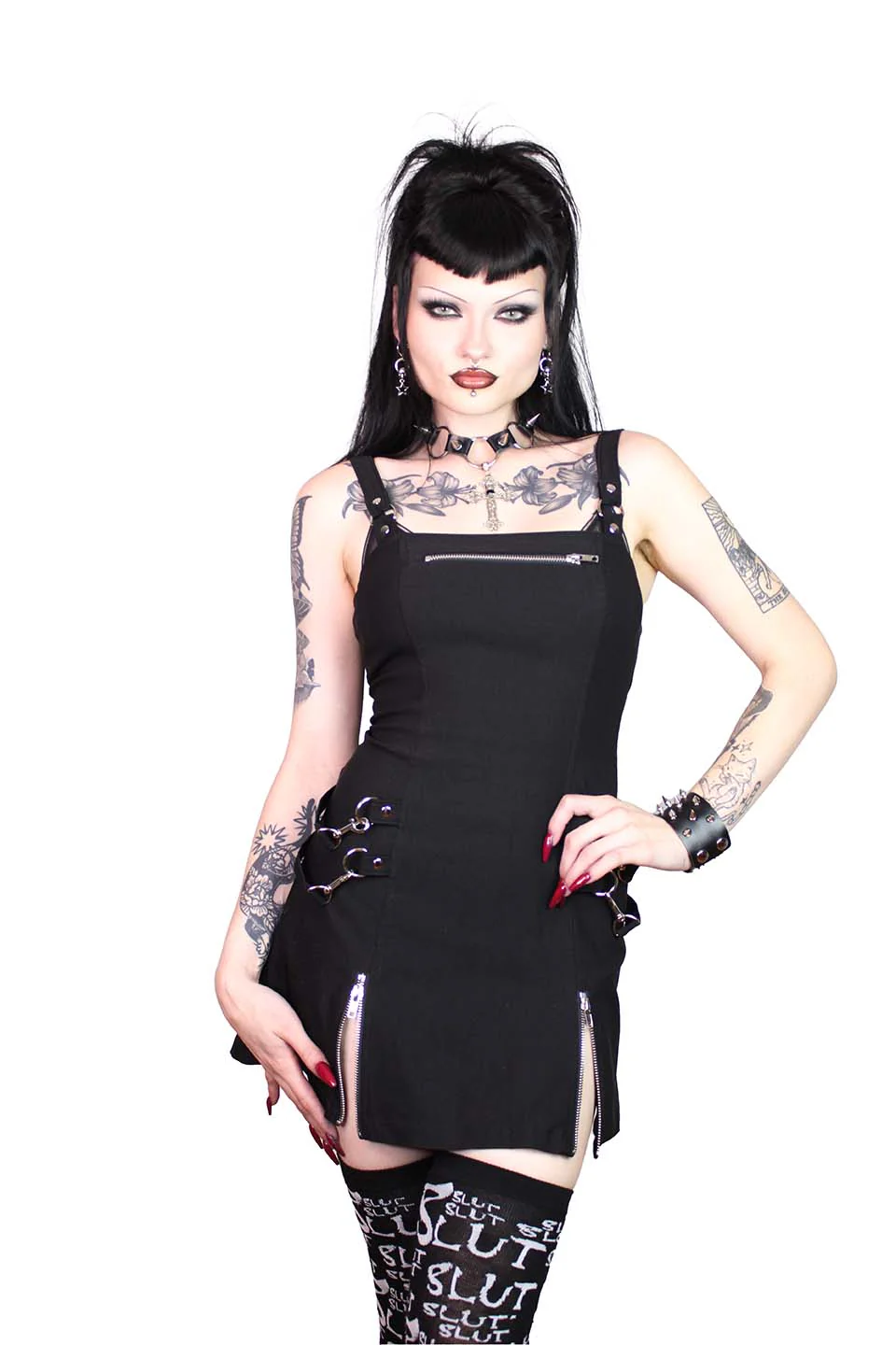 Gangsta Pranksta Annette Dress Solid Black - Image 2