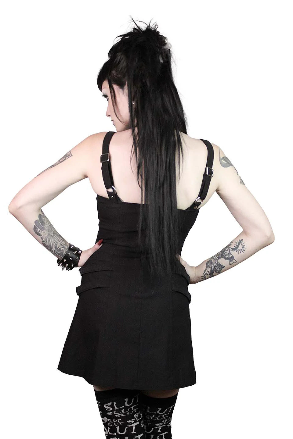 Gangsta Pranksta Annette Dress Solid Black - Image 3