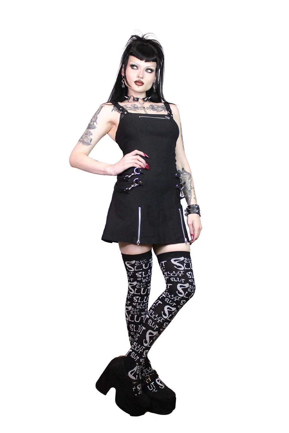 Gangsta Pranksta Annette Dress Solid Black - Image 6