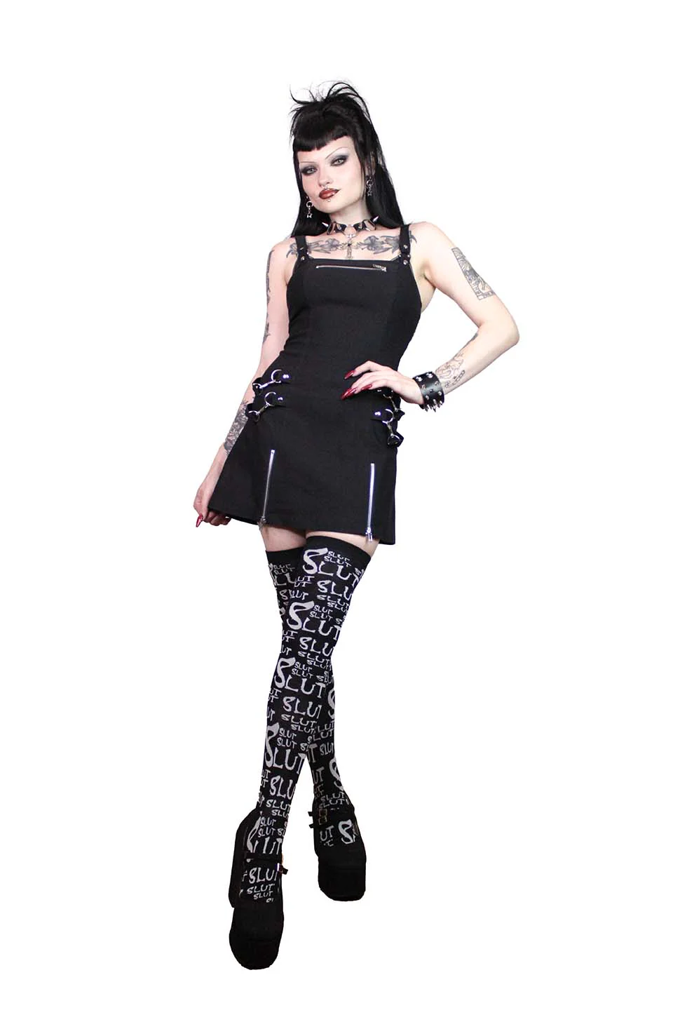 Gangsta Pranksta Annette Dress Solid Black - Image 8