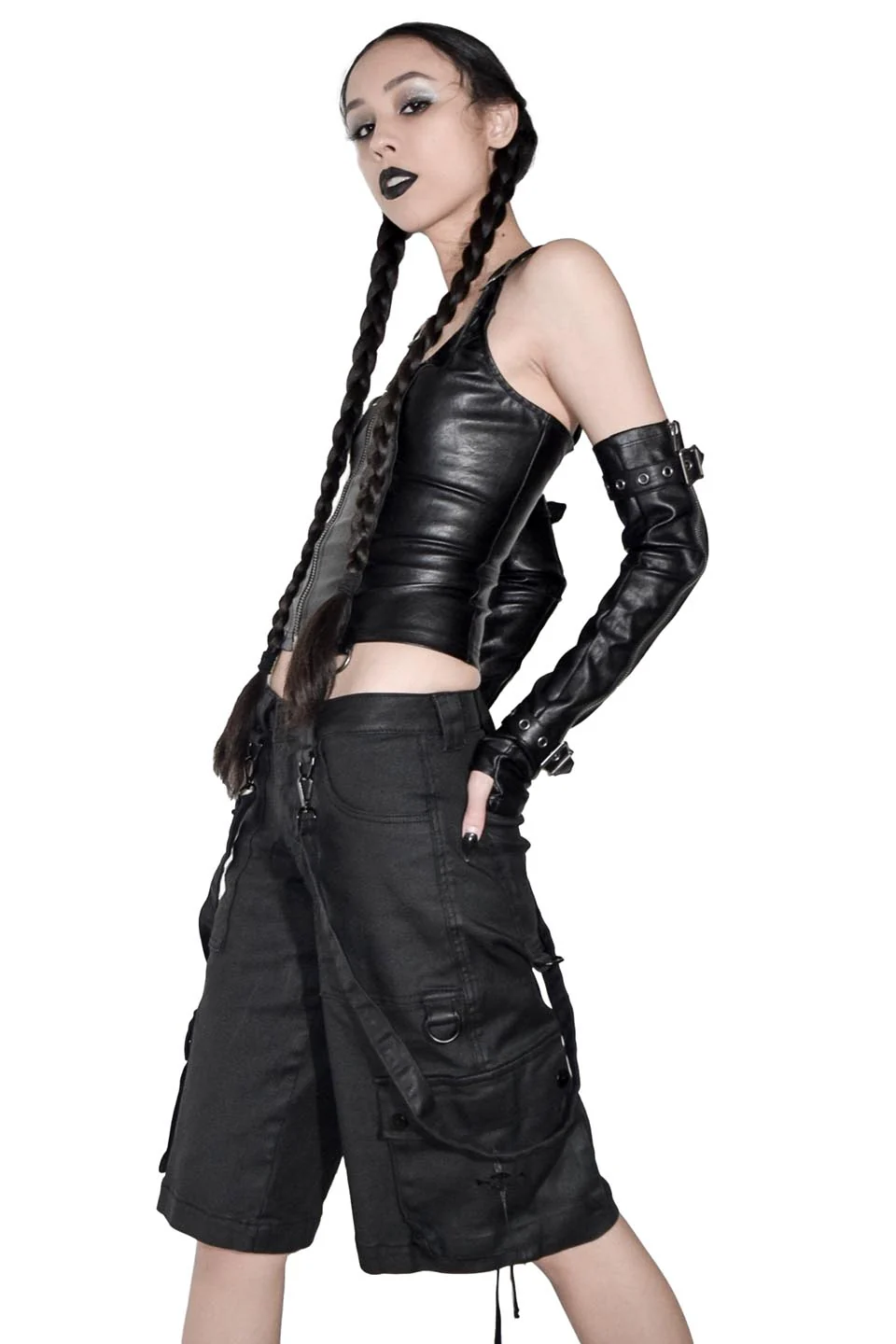 Hardcore Classic Bustier Black Matte PU Vegan Leather - Image 3