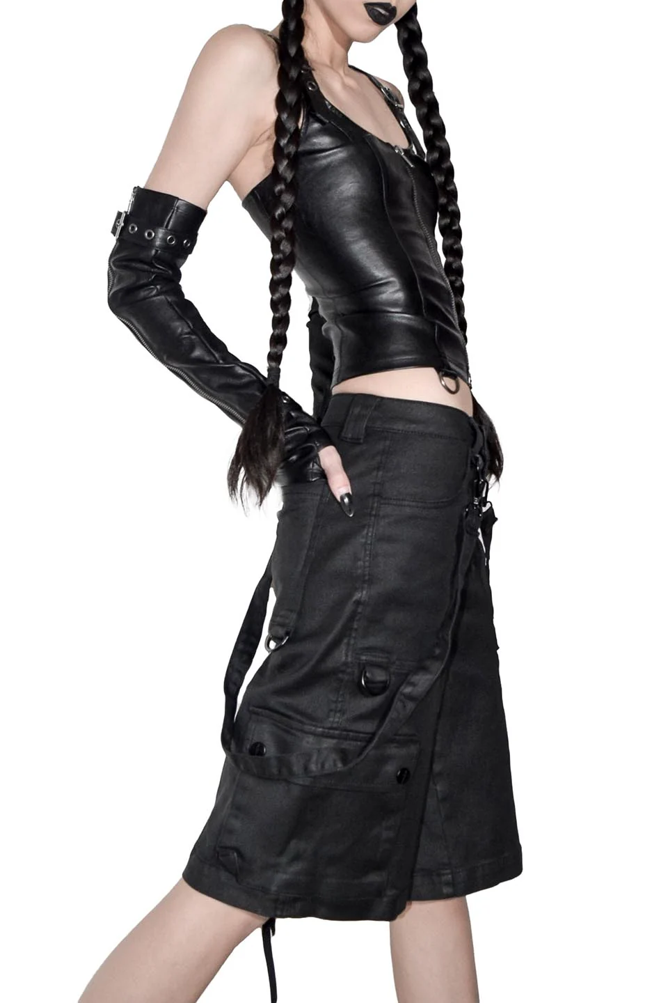Hardcore Classic Bustier Black Matte PU Vegan Leather - Image 6