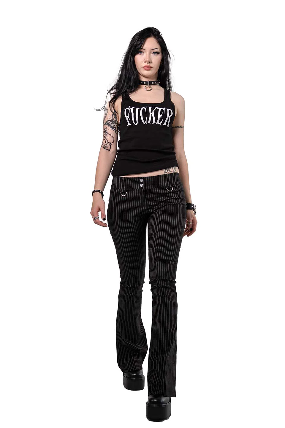 Pinstriped Gangsta Pranksta Pants - Karley