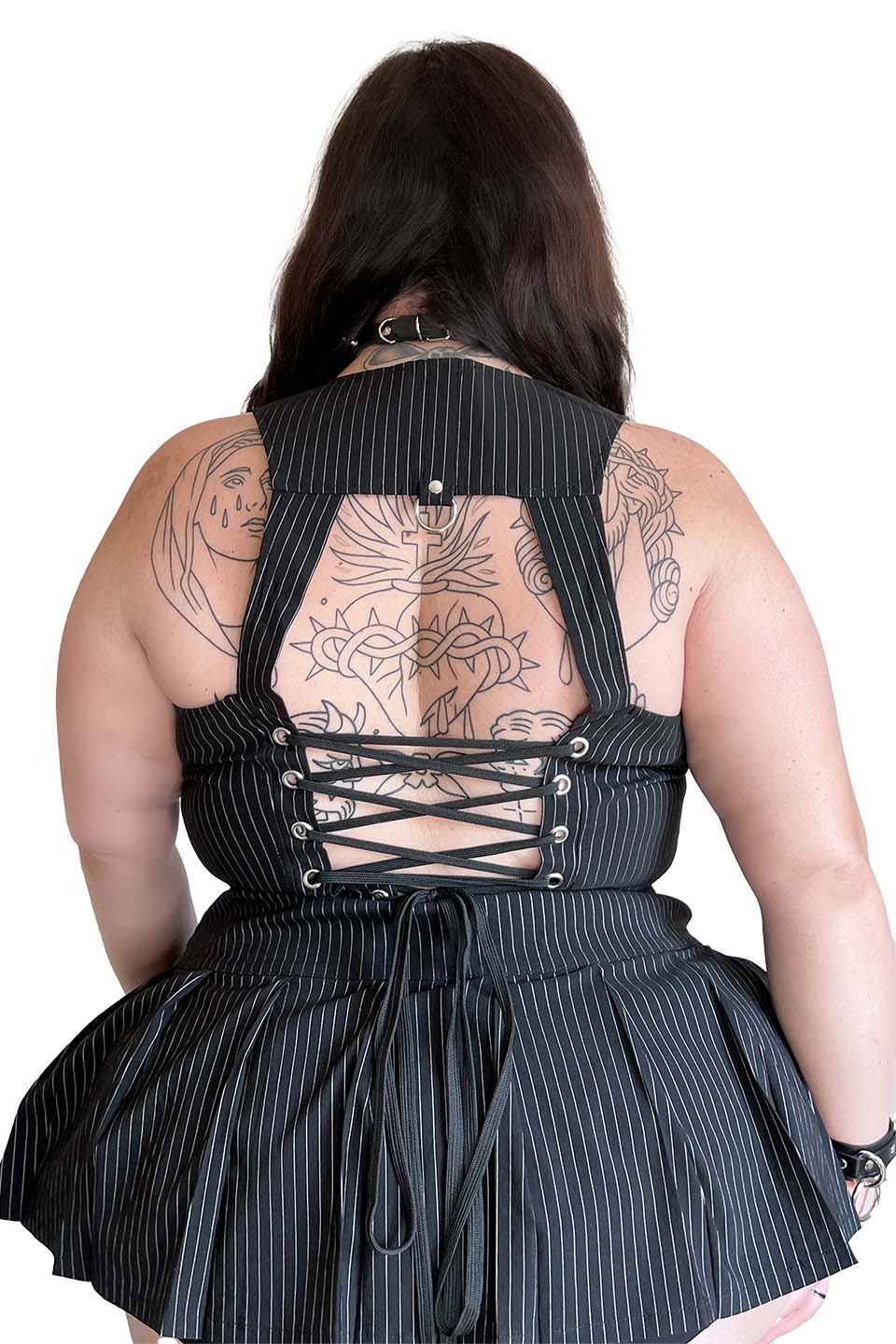 Pinstriped Gangsta Pranksta Corset Top - Carmen - Image 10
