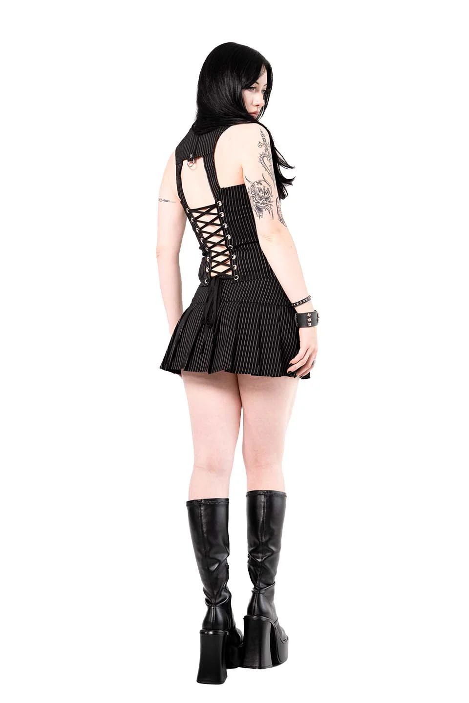 Pinstriped Gangsta Pranksta Corset Top - Carmen - Image 9