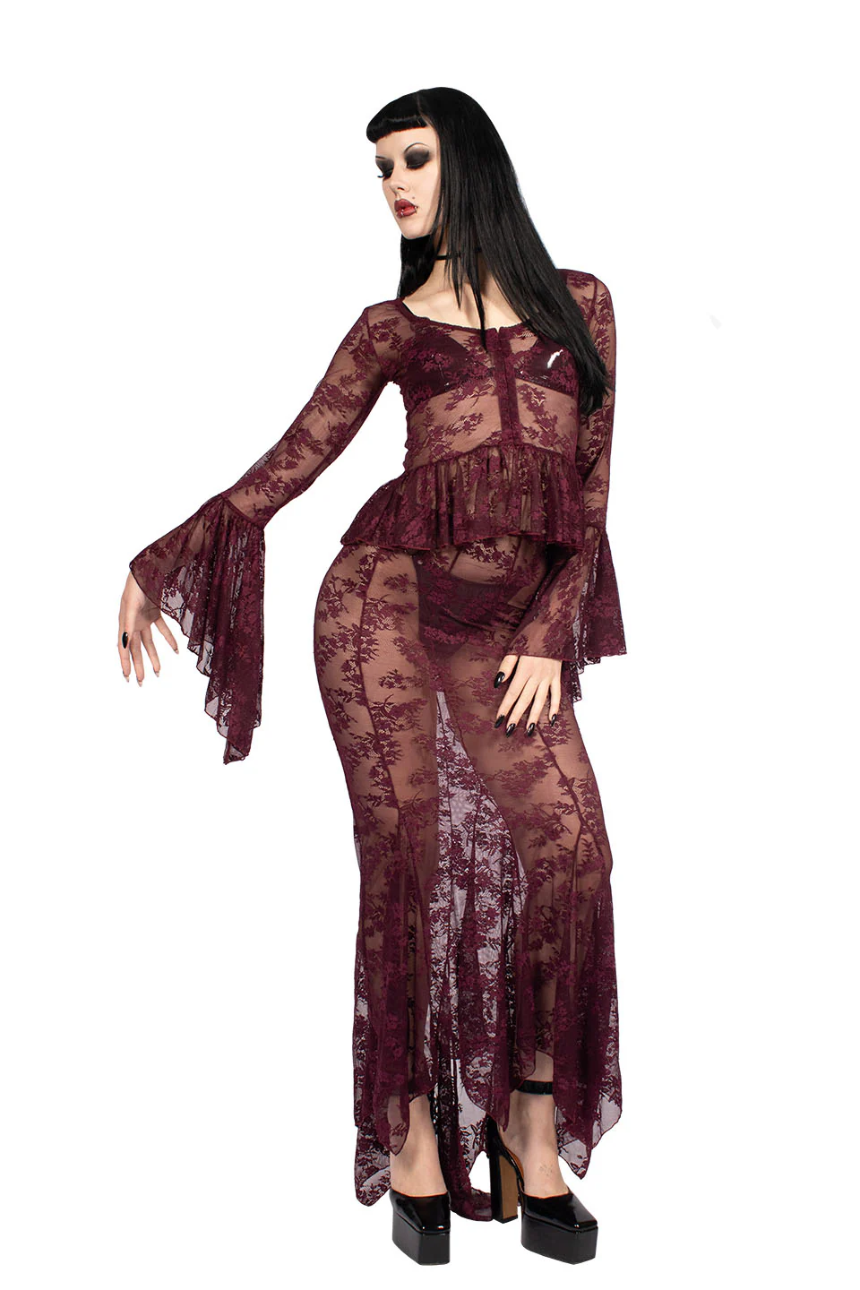 The Duchess of Burgundy Lace Maxi Skirt - Image 2