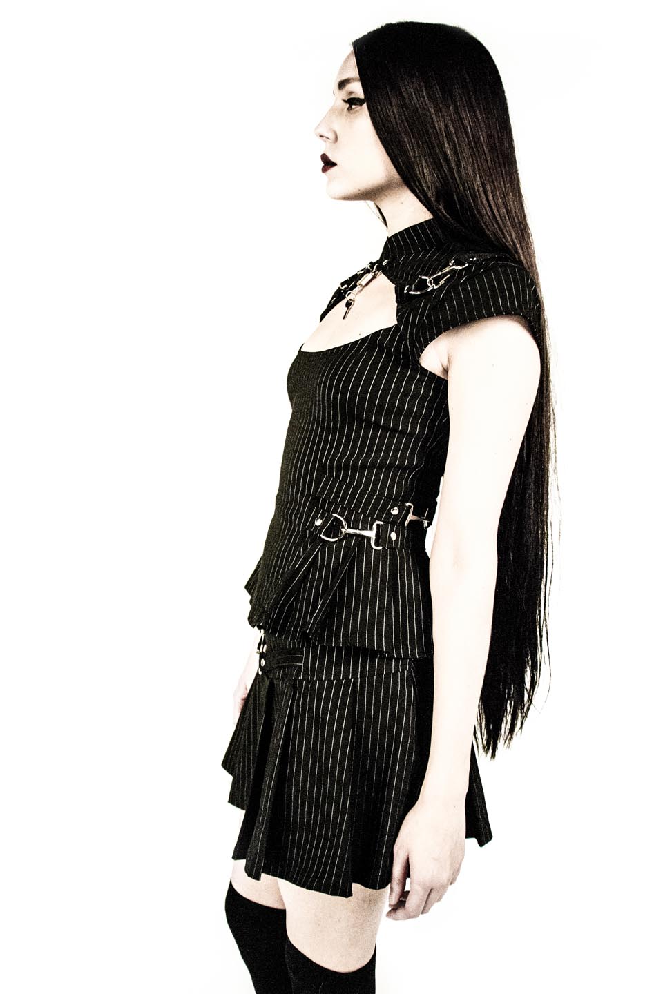 Vintage Gangsta Pleated Mini Skirt - Image 3