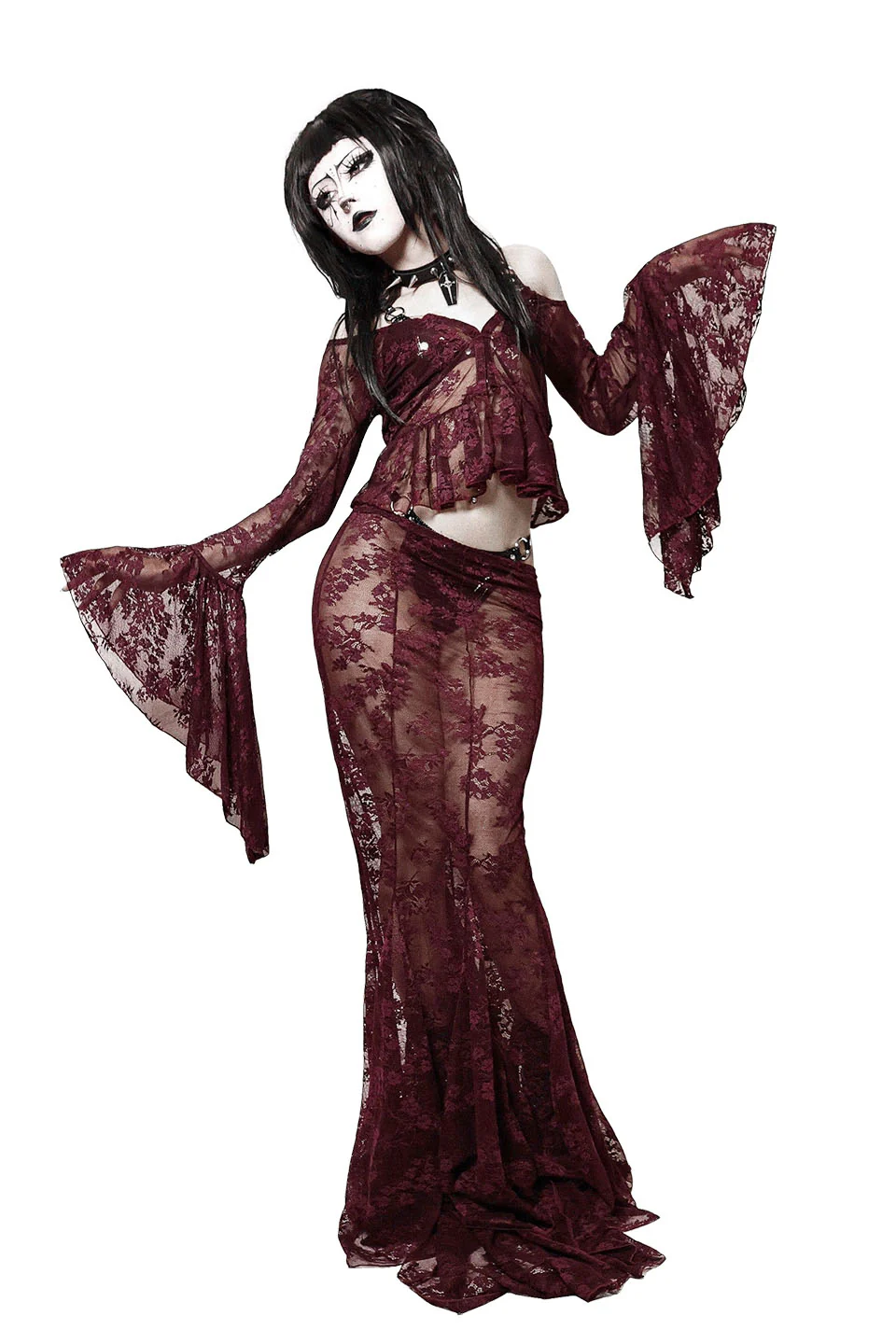 The Duchess of Burgundy Lace Bell Sleeve Top - Image 4