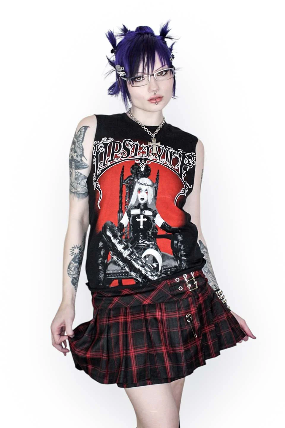 World's End Pleated Mini Skirt in Red & Black Plaid v2 - Image 3